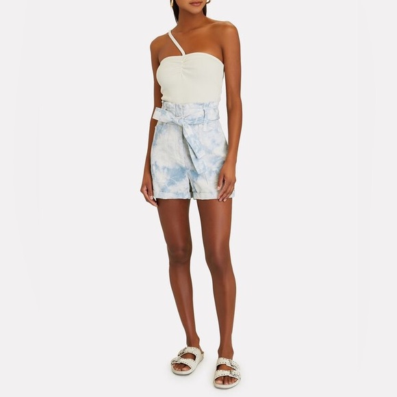 A.L.C. Blue Tie-Dye High Waist Shorts - Picture 4 of 10